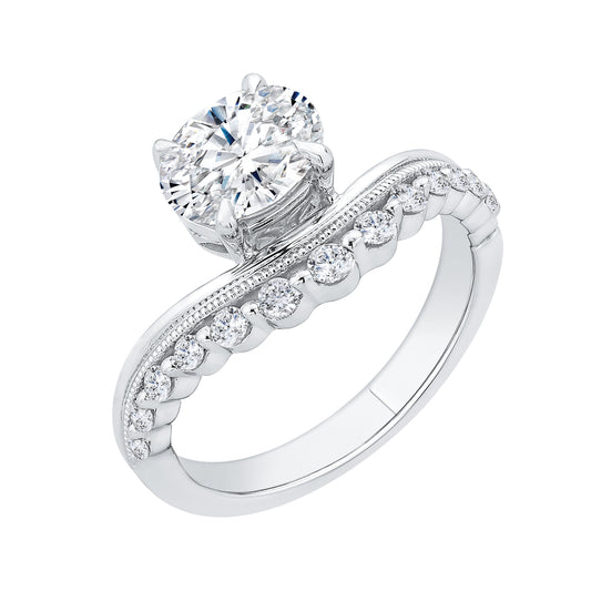 The Lacey Ring | Oval Lab Diamond Floating Shoulder Set Engagement