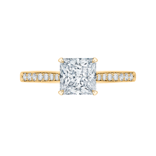 The Pandora Ring | Lab Diamond Princess Cut Shoulder Set Engagement Solitaire