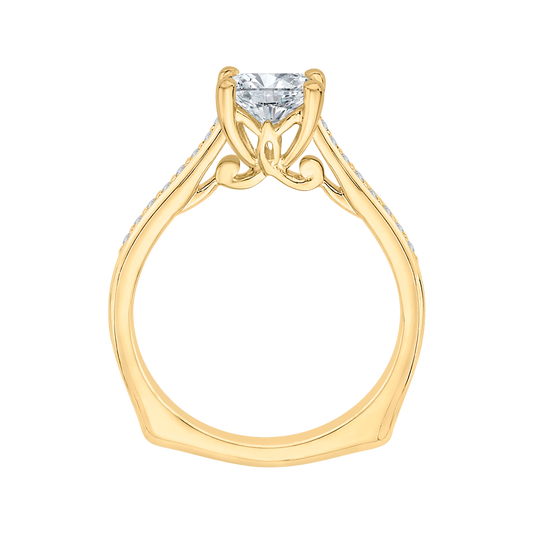 The Pandora Ring | Lab Diamond Princess Cut Shoulder Set Engagement Solitaire