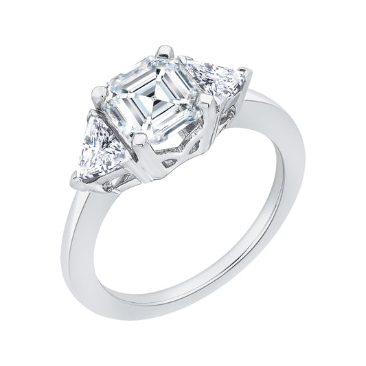 The Rhea Ring | Lab Diamond Asscher & Triangle Cut Engagement Trilogy