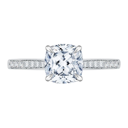 The Pandora Ring | Lab Diamond Cushion Cut Shoulder Set Engagement Solitaire