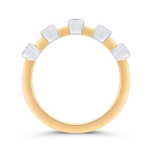 The Haris Ring | Lab Diamond Five Stone Modern Bezel Set Band