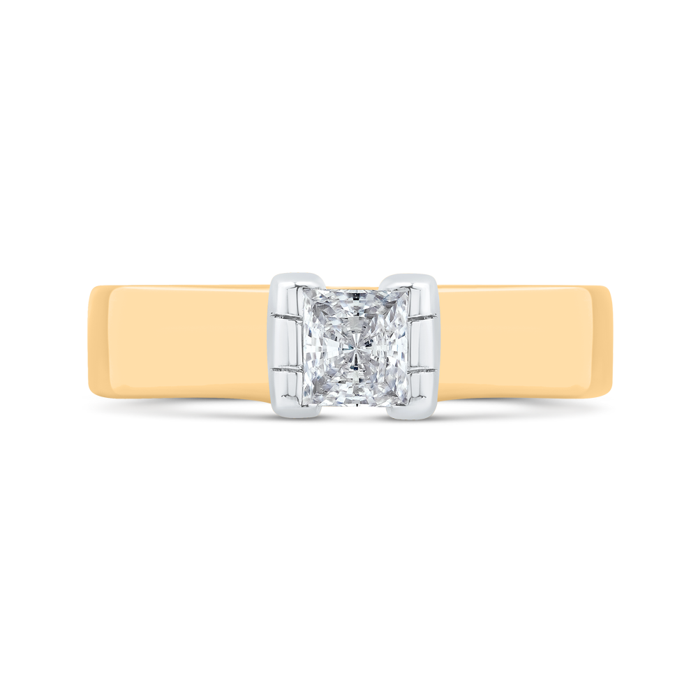 The Lennon Ring | Princess Cut Lab Diamond Wide Band Solitaire