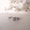 The Cora Ring | Lab Diamond East West Emerald & Baguette Cut Engagement Trilogy