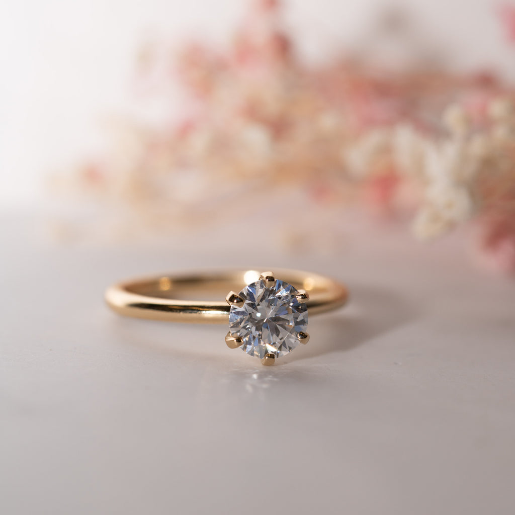 The Cyra Ring | Round Lab Diamond Tiffany Engagement Solitaire