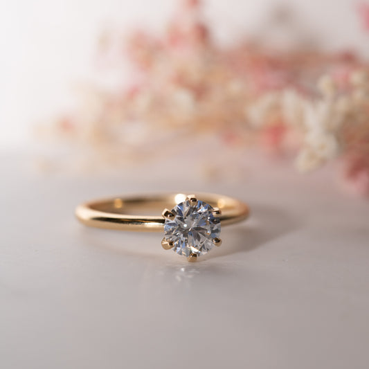 The Cyra Ring | Round Lab Diamond Tiffany Engagement Solitaire
