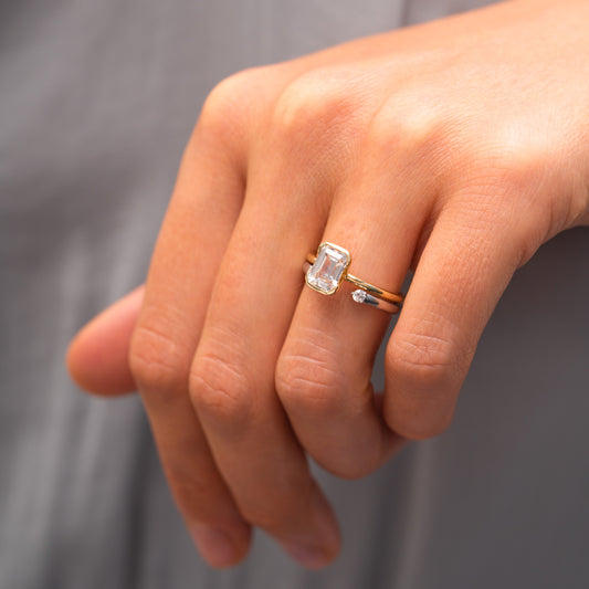 The Alina Ring | Lab Diamond Open Shank Stacking Band