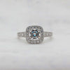 The Daymer Ring  | 1.42ct D-E VVS1 Vintage Cushion Cut Engagement Halo 18k Gold