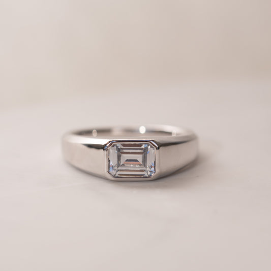 The Dillon Ring | Lab Diamond Emerald Cut Statement Solitaire
