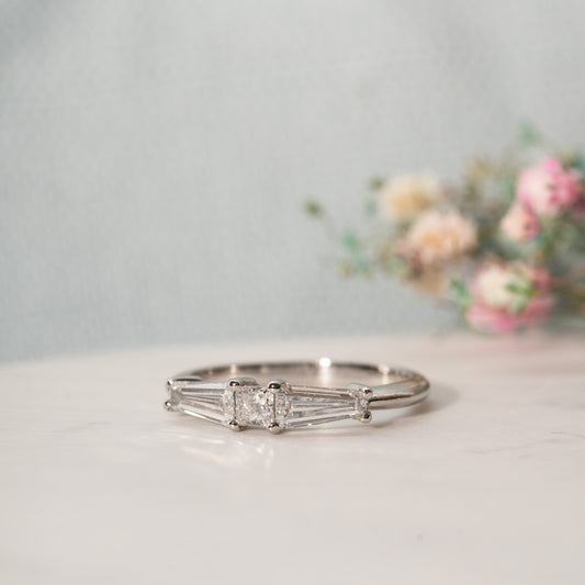 The Dita Ring | Princess & Baguette Lab Diamond Trilogy Engagement