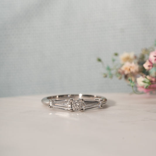 The Dita Ring | Princess & Baguette Lab Diamond Trilogy Engagement