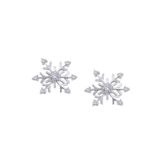 The Eirwen Earrings | Lab Diamond Dainty Snowflake Studs