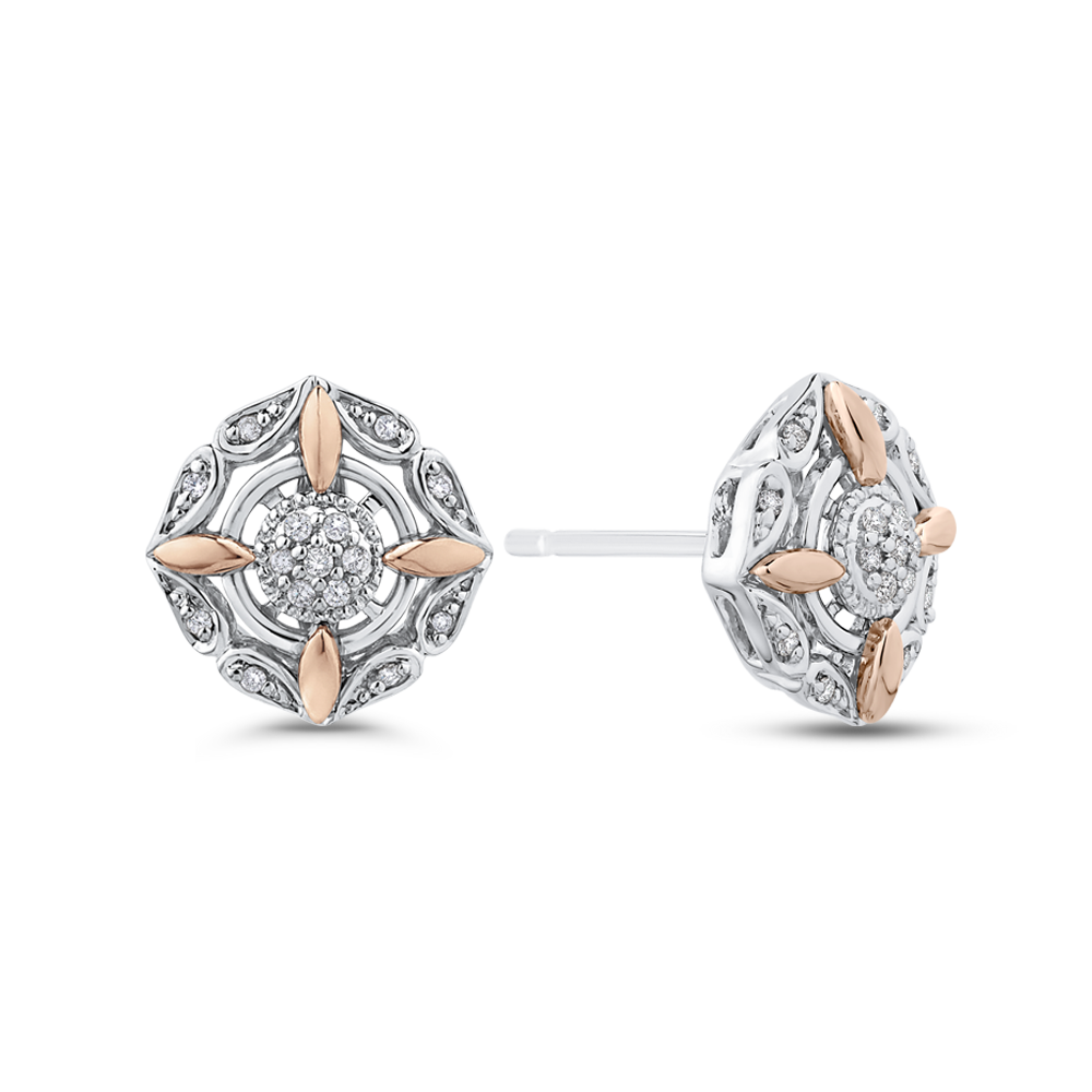 The Angelina Earrings | Lab Diamond Vintage Style Halo Studs