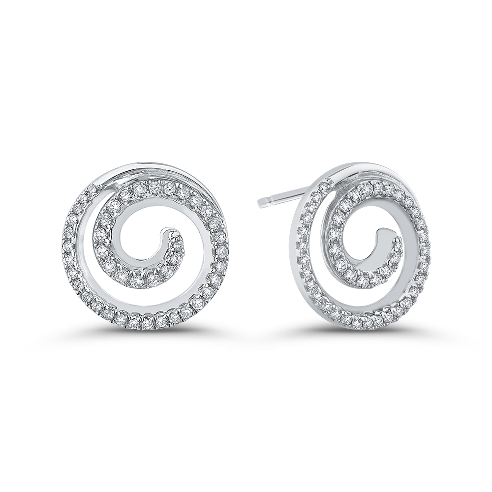 The Grace Earrings | Lab Diamond Swirl Statement Stud Earrings