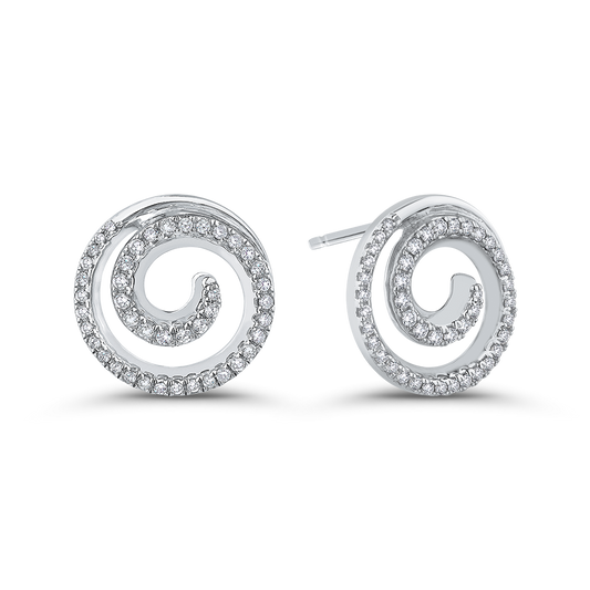 The Grace Earrings | Lab Diamond Swirl Statement Stud Earrings