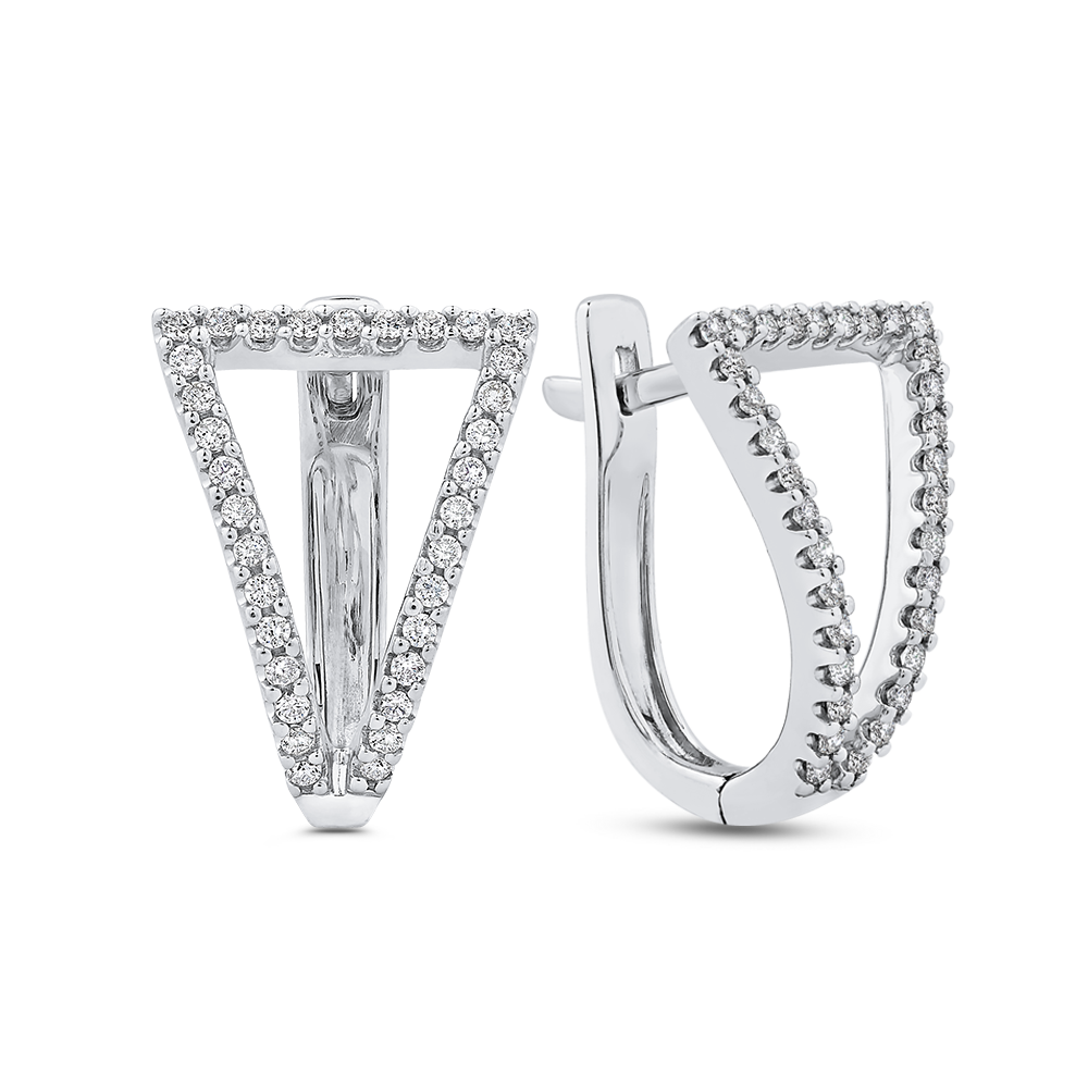 The Calix Earrings | Lab Diamond Modern Geometric Drop Hoops