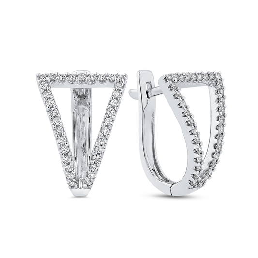 The Calix Earrings | Lab Diamond Modern Geometric Drop Hoops