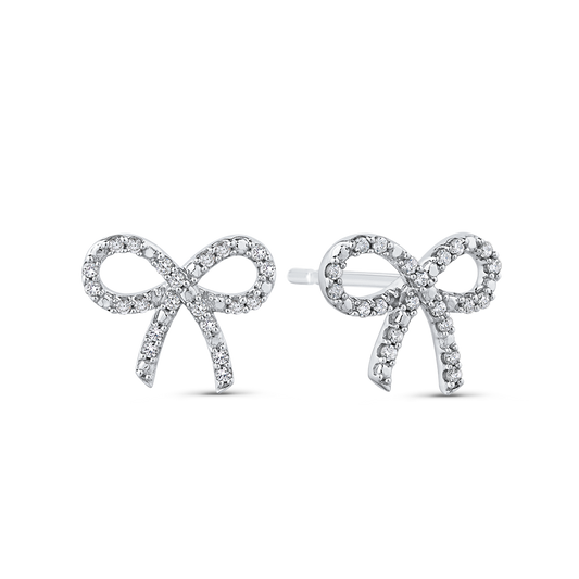 The Mia Earrings | Lab Diamond Round Brilliant Cut Bow Studs