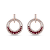 The Belina Earrings | Lab Diamond Crescent Drop Stud & Ruby