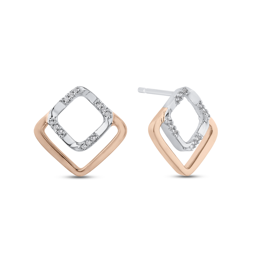 The Zara Earrings | Lab Diamond Square Absract Style Studs