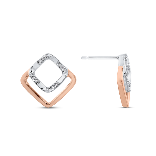The Zara Earrings | Lab Diamond Square Absract Style Studs