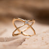 The Eleni Ring | 9ct Yellow Gold 0.17ct Lab Diamond Criss Cross Statement