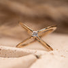 The Eleni Ring | 9ct Yellow Gold 0.17ct Lab Diamond Criss Cross Statement