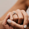 The Aara Ring | Round Lab Diamond Nature Inspired Engagement Hidden Halo