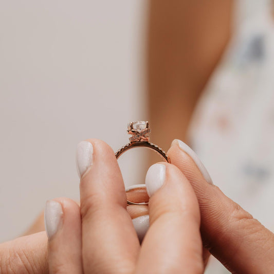 The Aaro Ring | Lab Diamond Crossover Engagement Hidden Halo Engagement