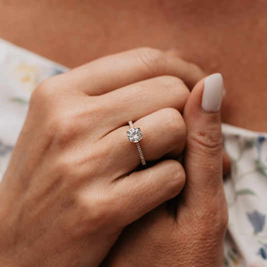 The Afonsa Ring | Lab Diamond Nature Inspired Shoulder Set Engagement