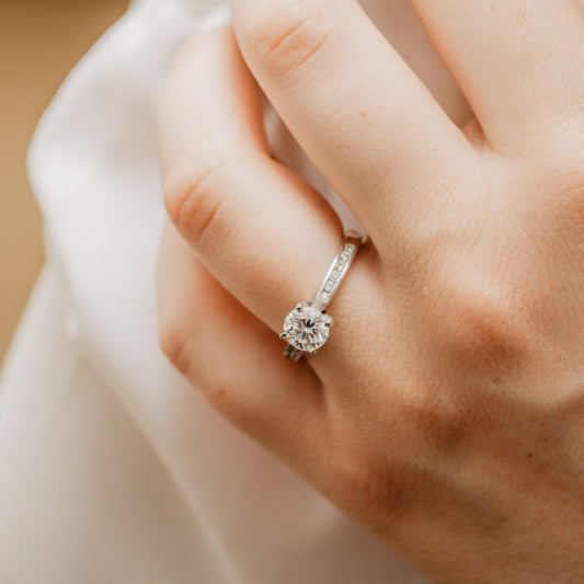 The Alexa Ring | 1.0ct D-E VVS1 Tiffany Engagement Shoulder Set