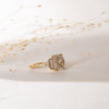 The Amber Ring | Emerald Cut Lab Diamond Art Deco Accented Engagement