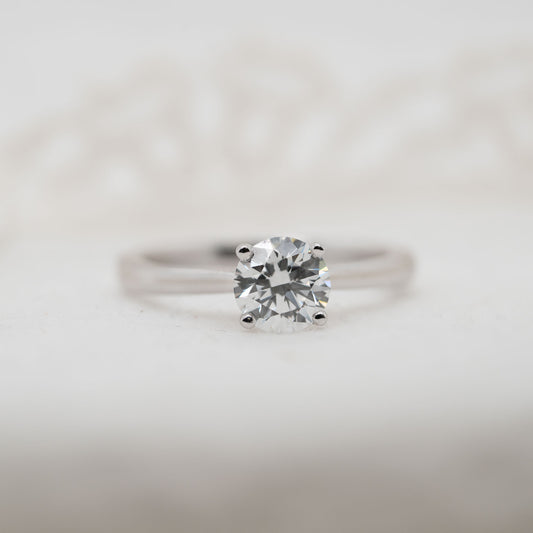 The Ana Ring | Round Moissanite Four Claw Engagement Solitaire