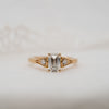 The Ares Ring |  Emerald Cut Lab Diamond Accented Art Deco Engagement