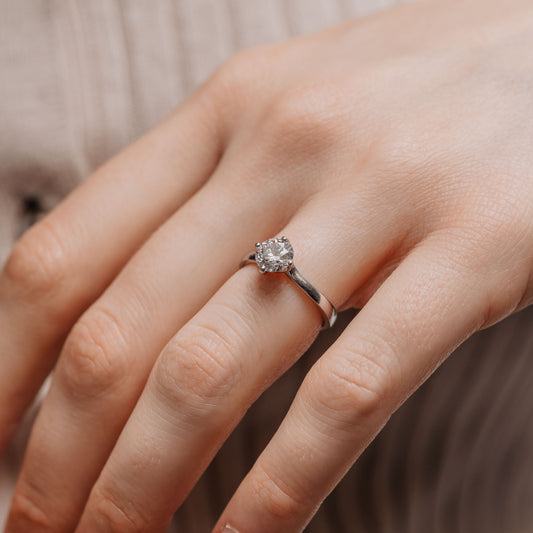 The Aria Ring | Round Moissanite Twisted Engagement Solitaire