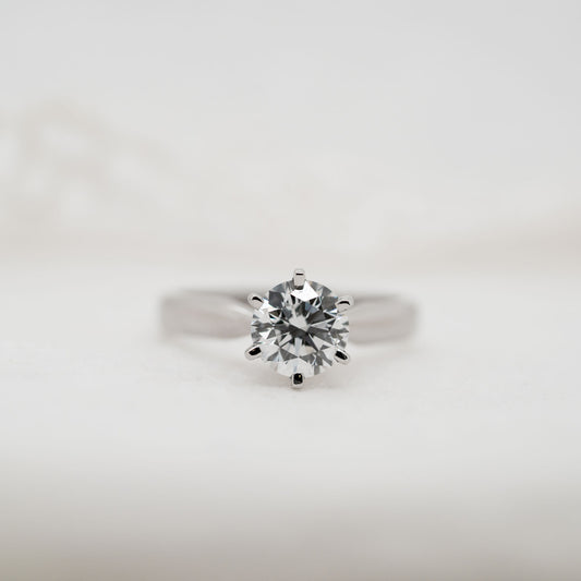The Athena Ring | Round Lab Diamond Six Claw Engagement Solitaire