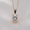 The Calia Pendant | Oval Lab Diamond Four Claw Solitaire