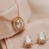 The Calia Earrings | 2.50ct D-E VVS1 Oval Cut Solitaire 18k Rose Gold Studs