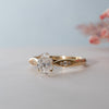 The Celia Ring | Oval Lab Diamond Accented Engagement Solitaire