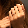 The Celia Ring | Oval Lab Diamond Accented Engagement Solitaire