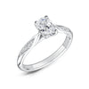 The Celia Ring | Oval Lab Diamond Accented Engagement Solitaire