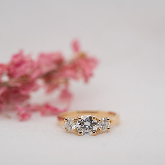 The Cordelia Ring | Moissanite Round Cut Engagement Trilogy