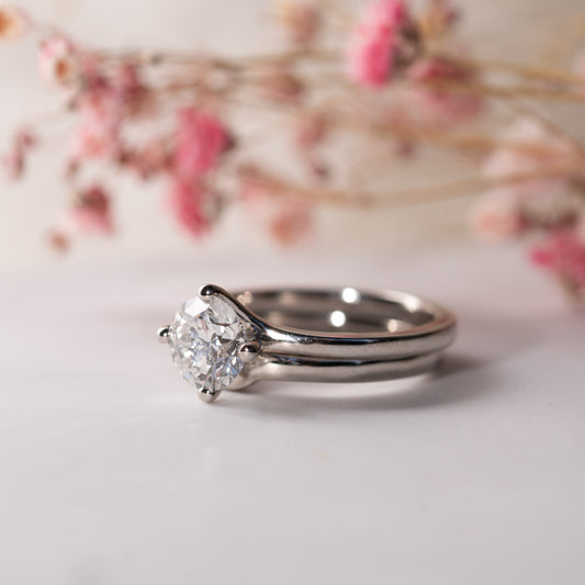 The Aria Wedding Ring | Matching Bridal Contoured Band