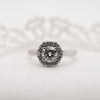 The Dahlia Ring | 0.75ct D-E VVS1 Round Cut 18k Gold Engagement Halo