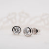 The Delaynie Earrings | Round Lab Diamond Bezel Solitaire Studs