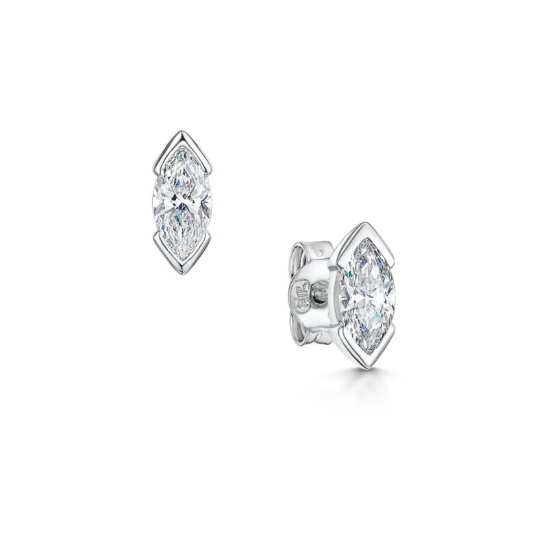 Unique Marquise Cut Lab-Grown Earring Studs - Kiki - Ethica Diamonds