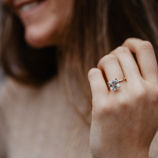 The Elissa Ring | Lab Diamond Asscher Cut Engagement Solitaire