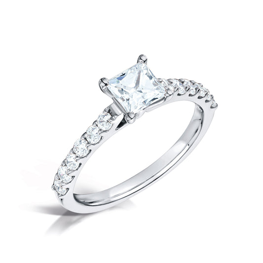 The Estella Ring | Lab Diamond Princess Shoulder Set Engagement