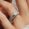 The Estella Ring | Moissanite & Diamond Round Shoulder Set Engagement