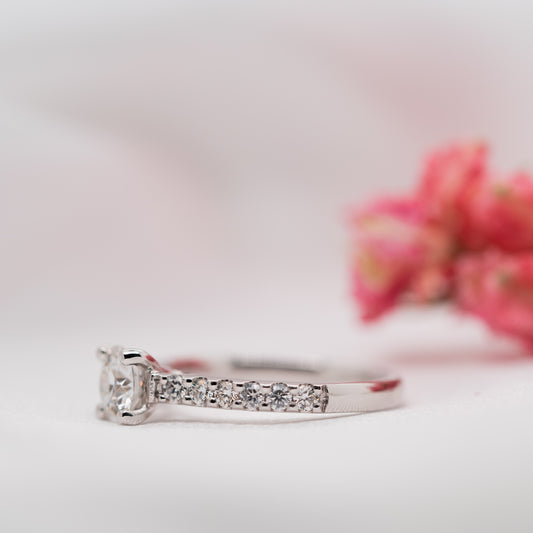 The Estella Ring | Lab Diamond Round Shoulder Set Engagement